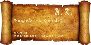 Menyhárt Kornél névjegykártya